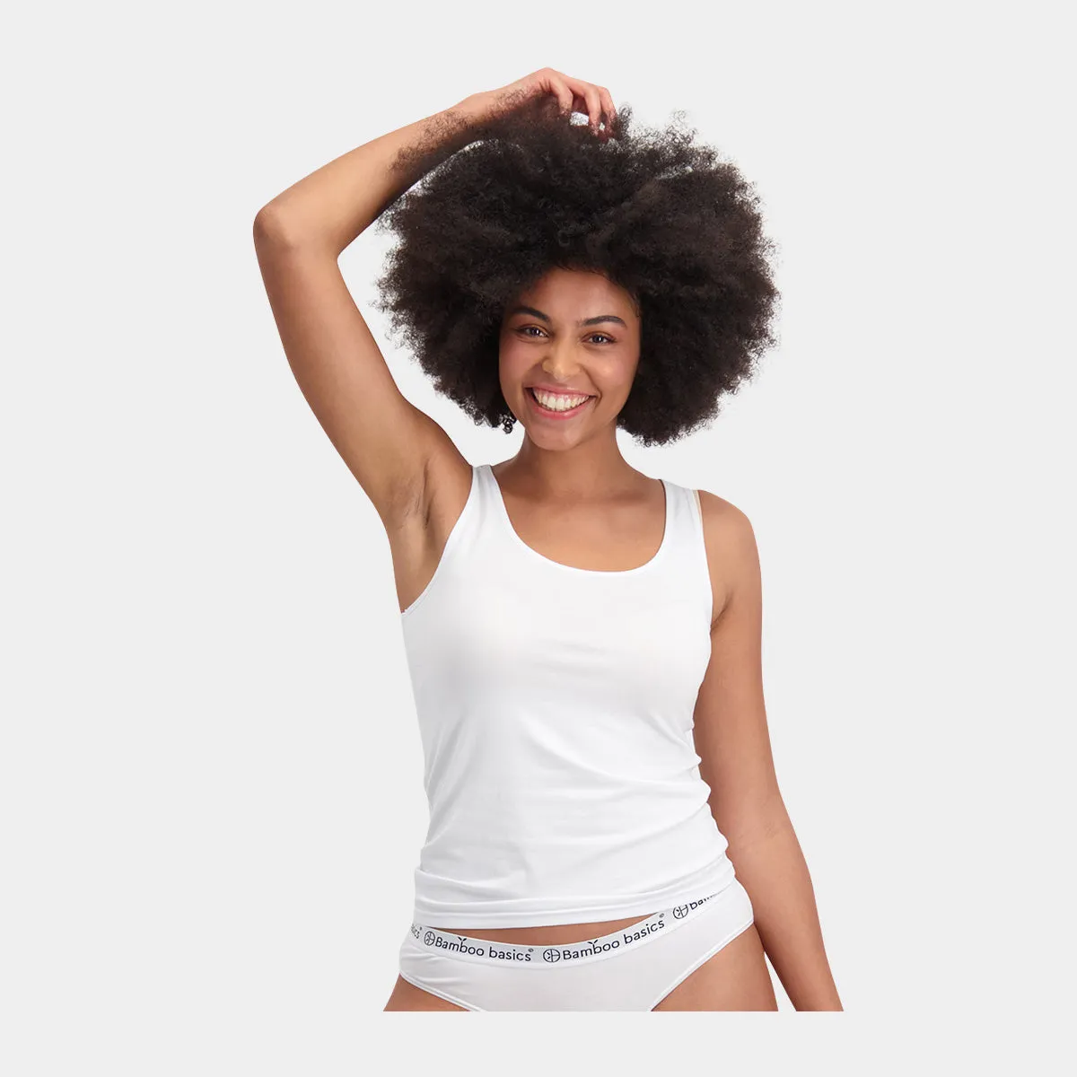 Anna bambus tank top - hvid 2 pak