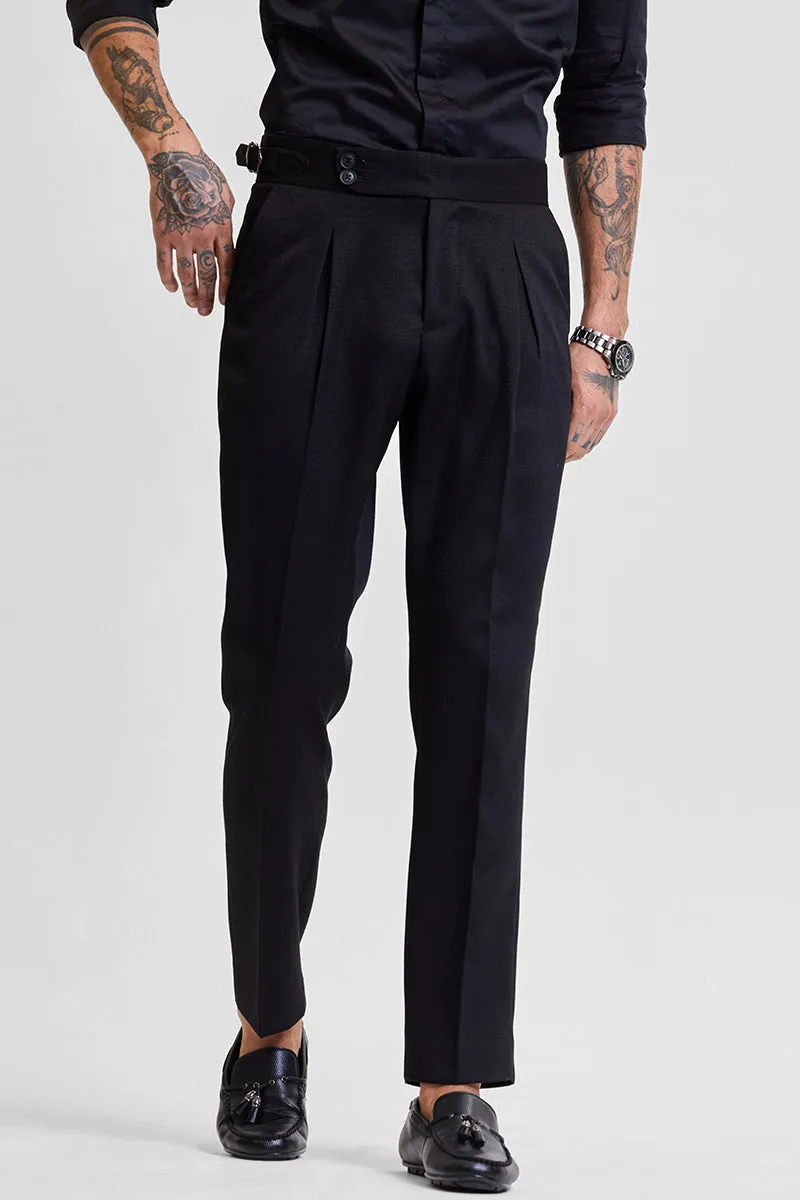Black Slim Fit Stretch Trousers