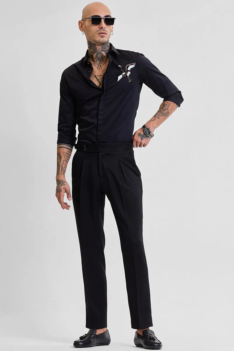 Black Slim Fit Stretch Trousers