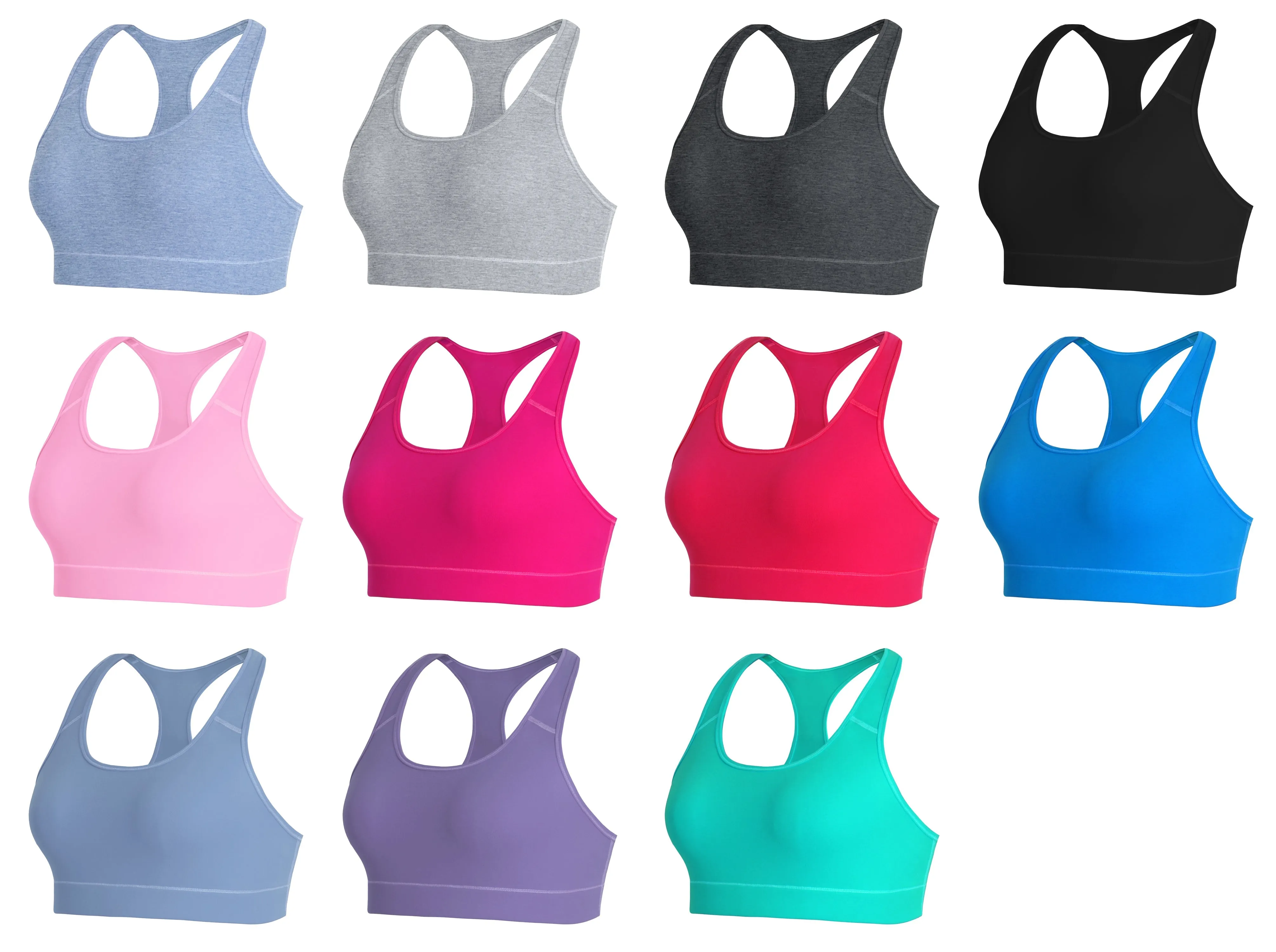 Compression Racerback Sports Bras black_yoga