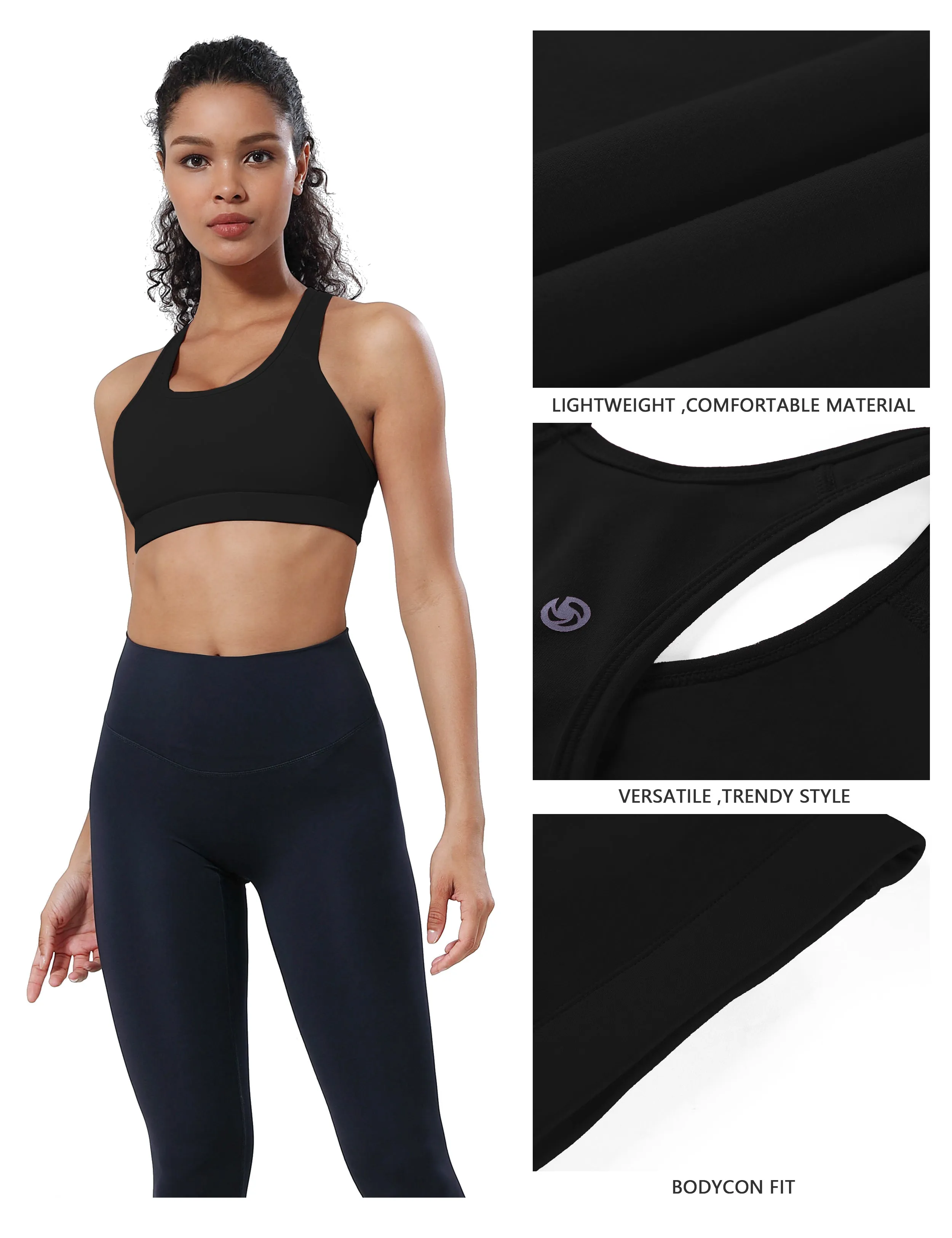 Compression Racerback Sports Bras black_yoga