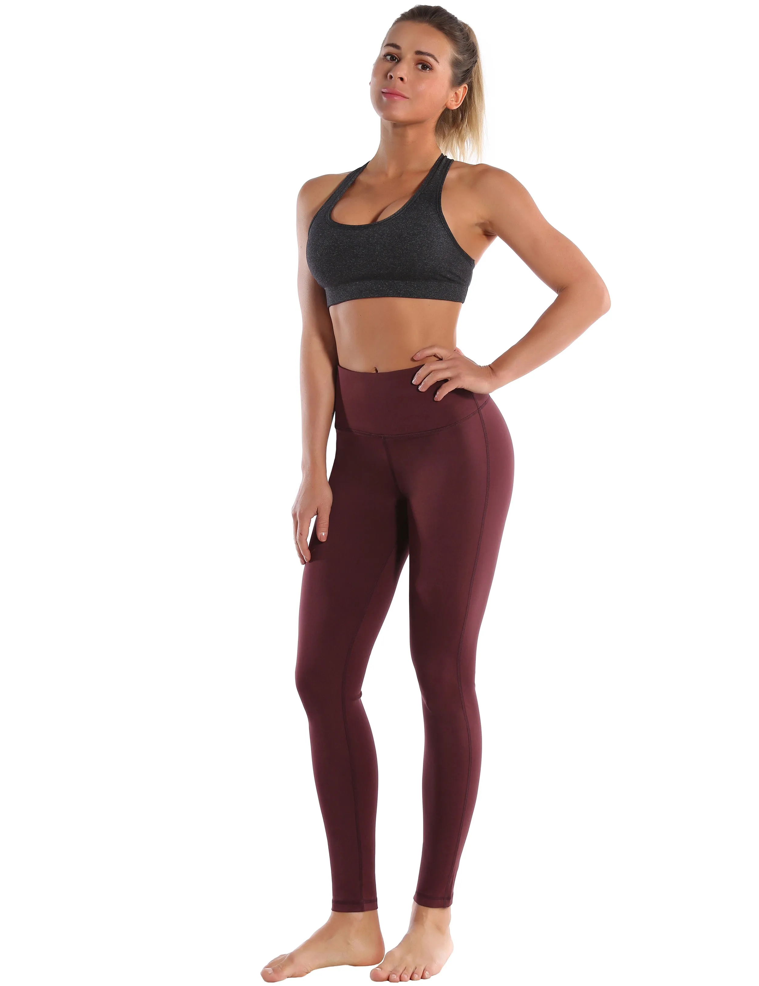 Compression Racerback Sports Bras heathercharcoal ins_Pilates