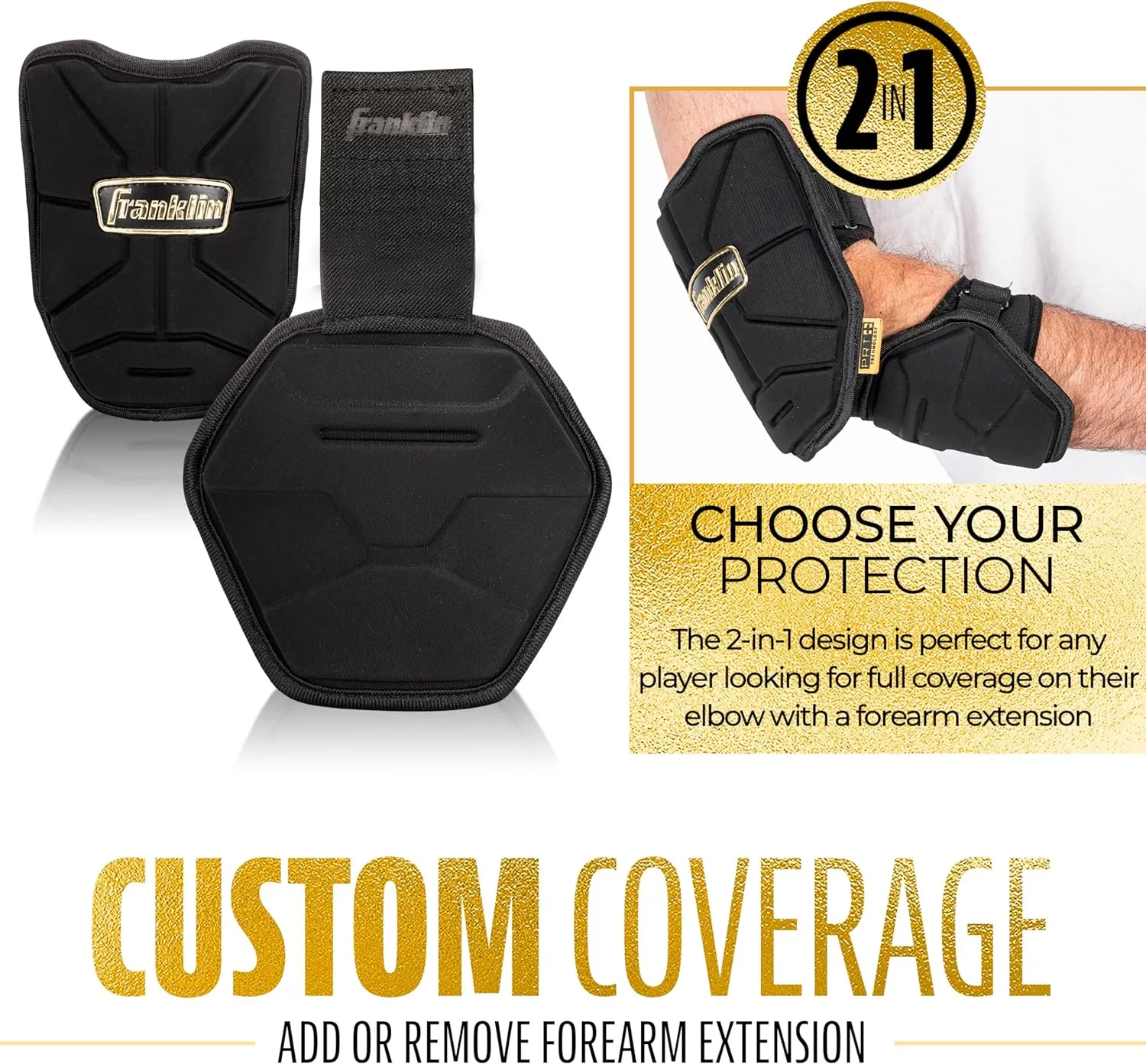 Franklin Sports Baseball Elbow Guard - PRT Series Adult Baseball   Softball Elbow Shield for Batting