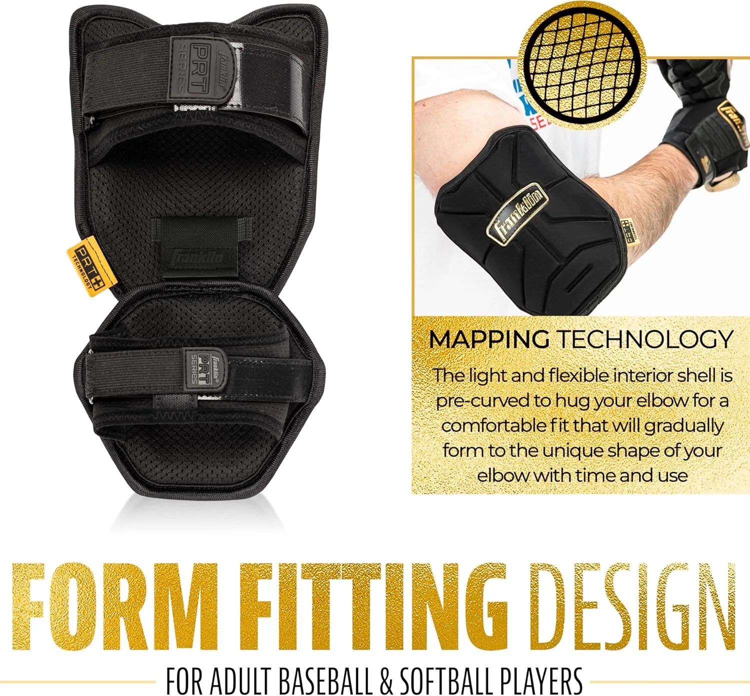Franklin Sports Baseball Elbow Guard - PRT Series Adult Baseball   Softball Elbow Shield for Batting