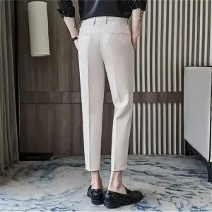 Golf Trousers Men Slim-fit Drape Casual Suit Trousers Men
