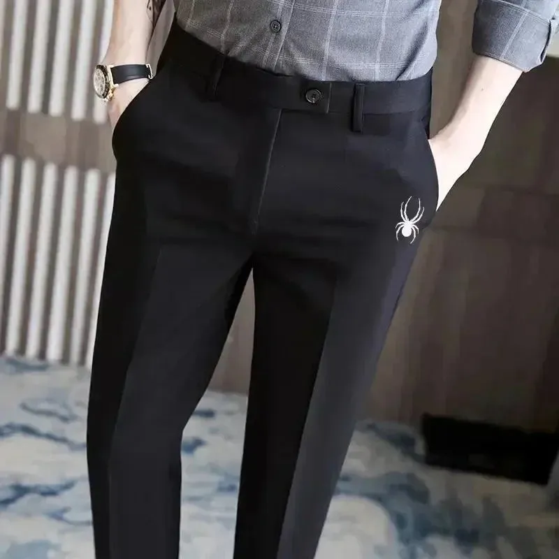 Golf Trousers Men Slim-fit Drape Casual Suit Trousers Men