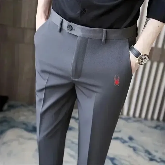 Golf Trousers Men Slim-fit Drape Casual Suit Trousers Men