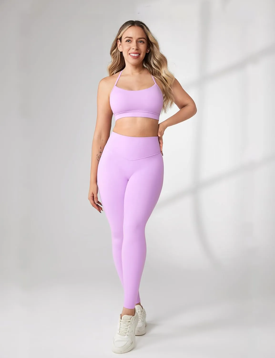 Hugcurve No Front Seam High Waisted Workout Leggings for Women Buttery Soft Yoga Pants Gym Athletic Tights - 25''
