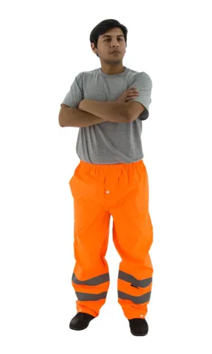 Majestic 75-2352 Hi-Vis Orange Waterproof Rain Pants ANSI E
