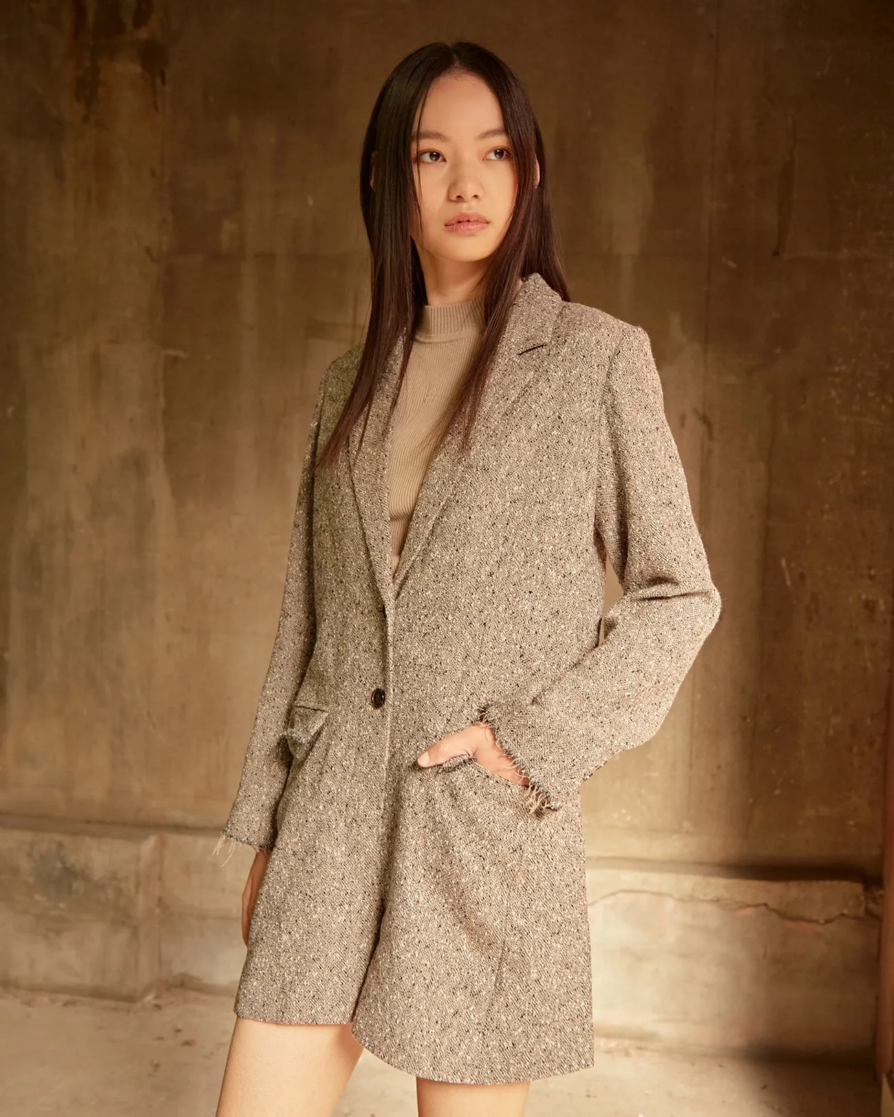 nep tweed tailored jump suits