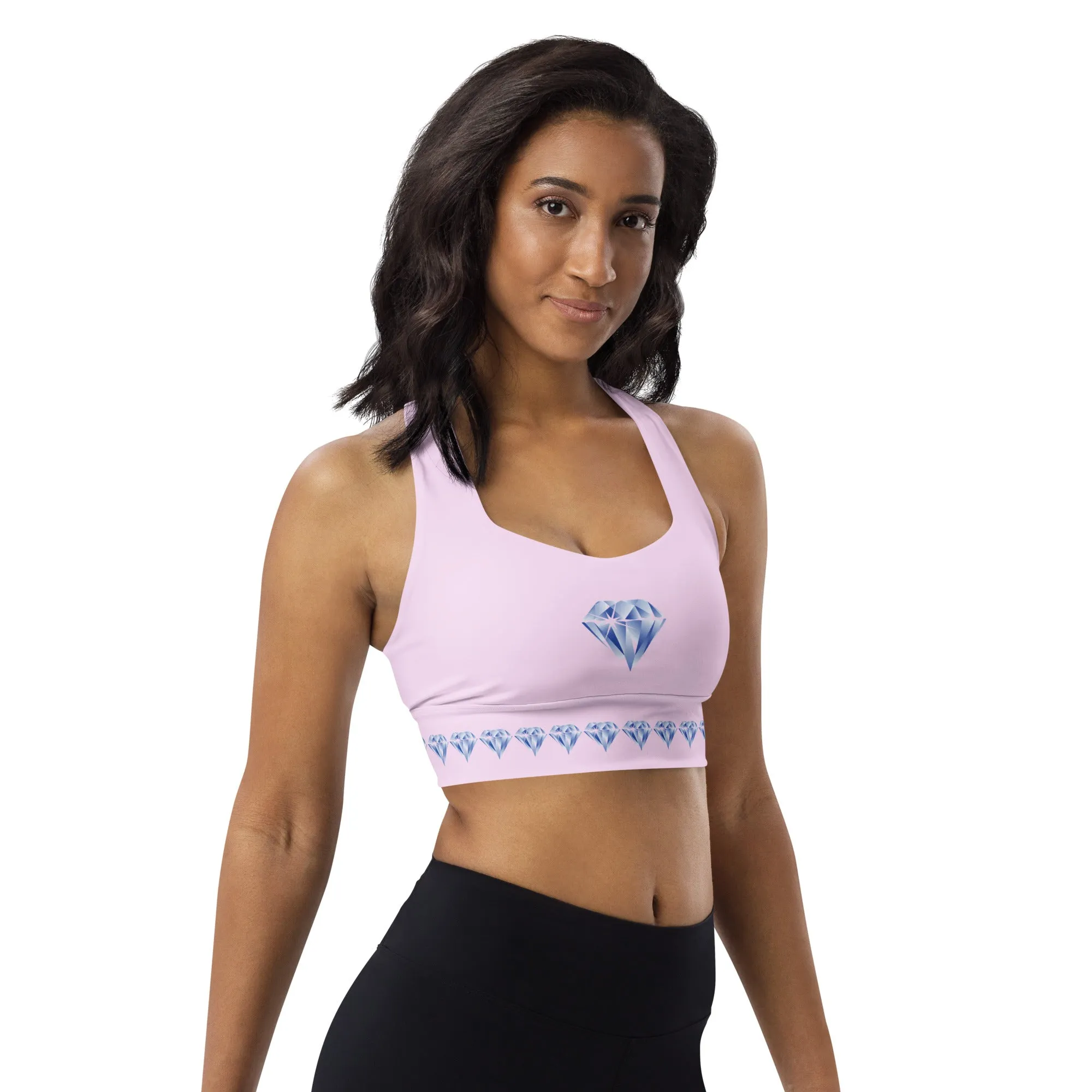 "Sparkling Love Diamond Affair" Collection - Longline Sports Bra