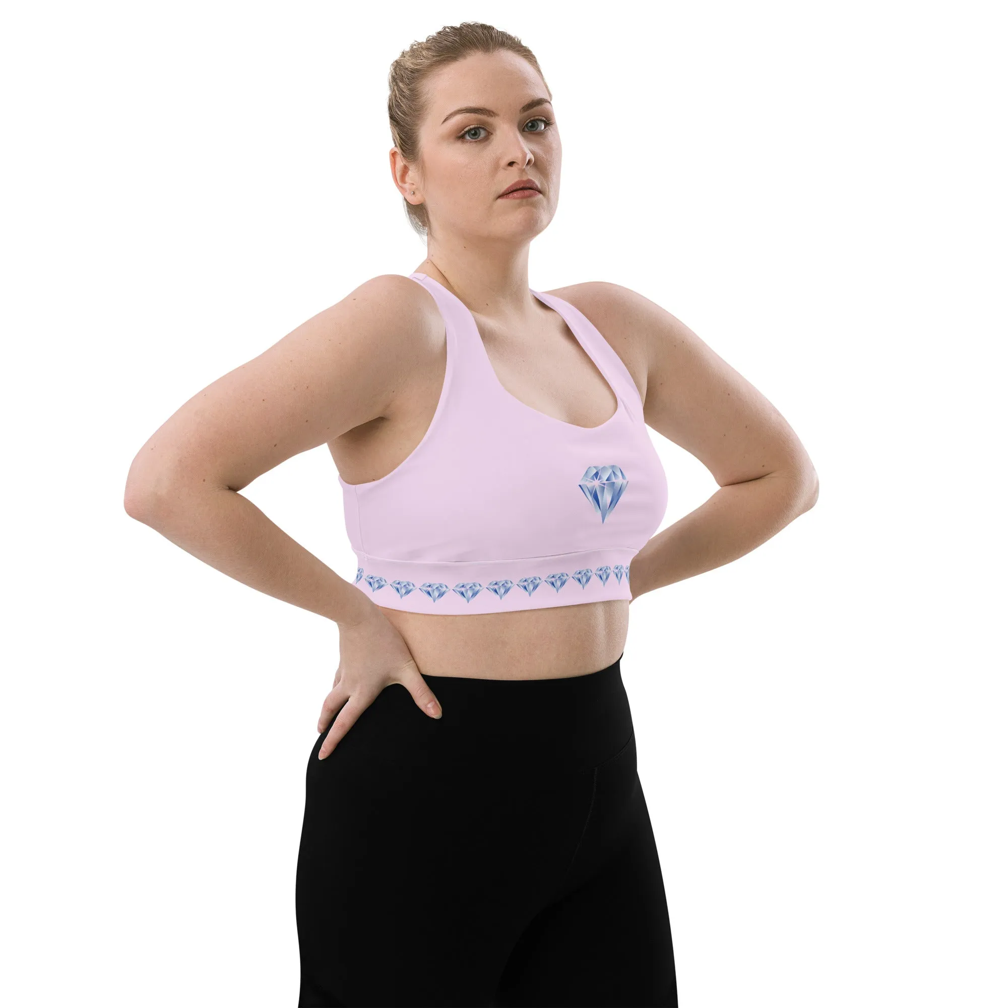 "Sparkling Love Diamond Affair" Collection - Longline Sports Bra