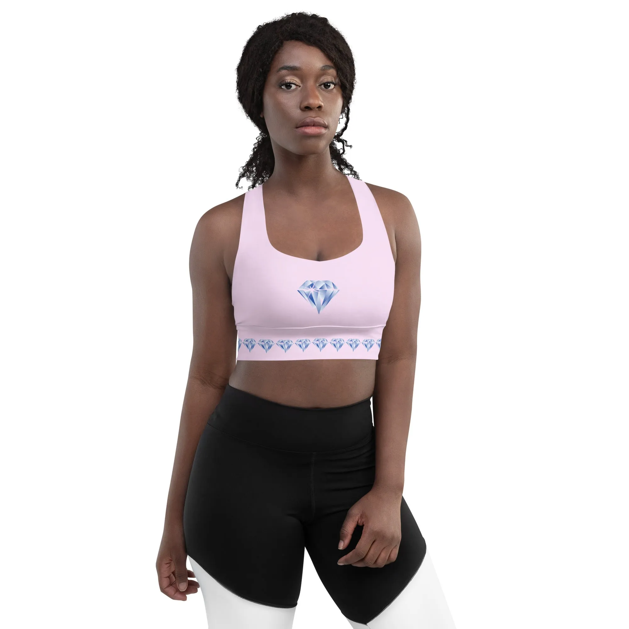 "Sparkling Love Diamond Affair" Collection - Longline Sports Bra