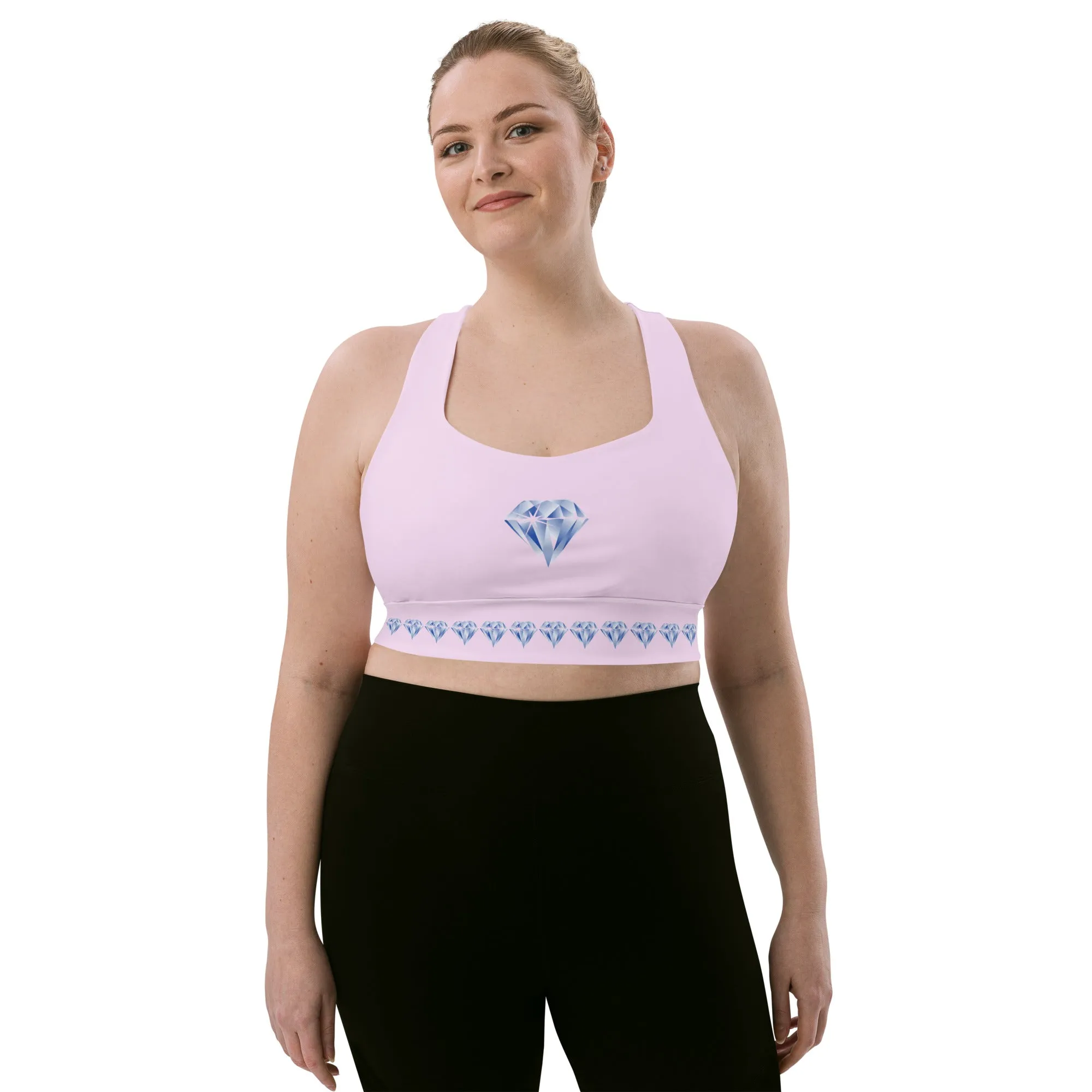"Sparkling Love Diamond Affair" Collection - Longline Sports Bra