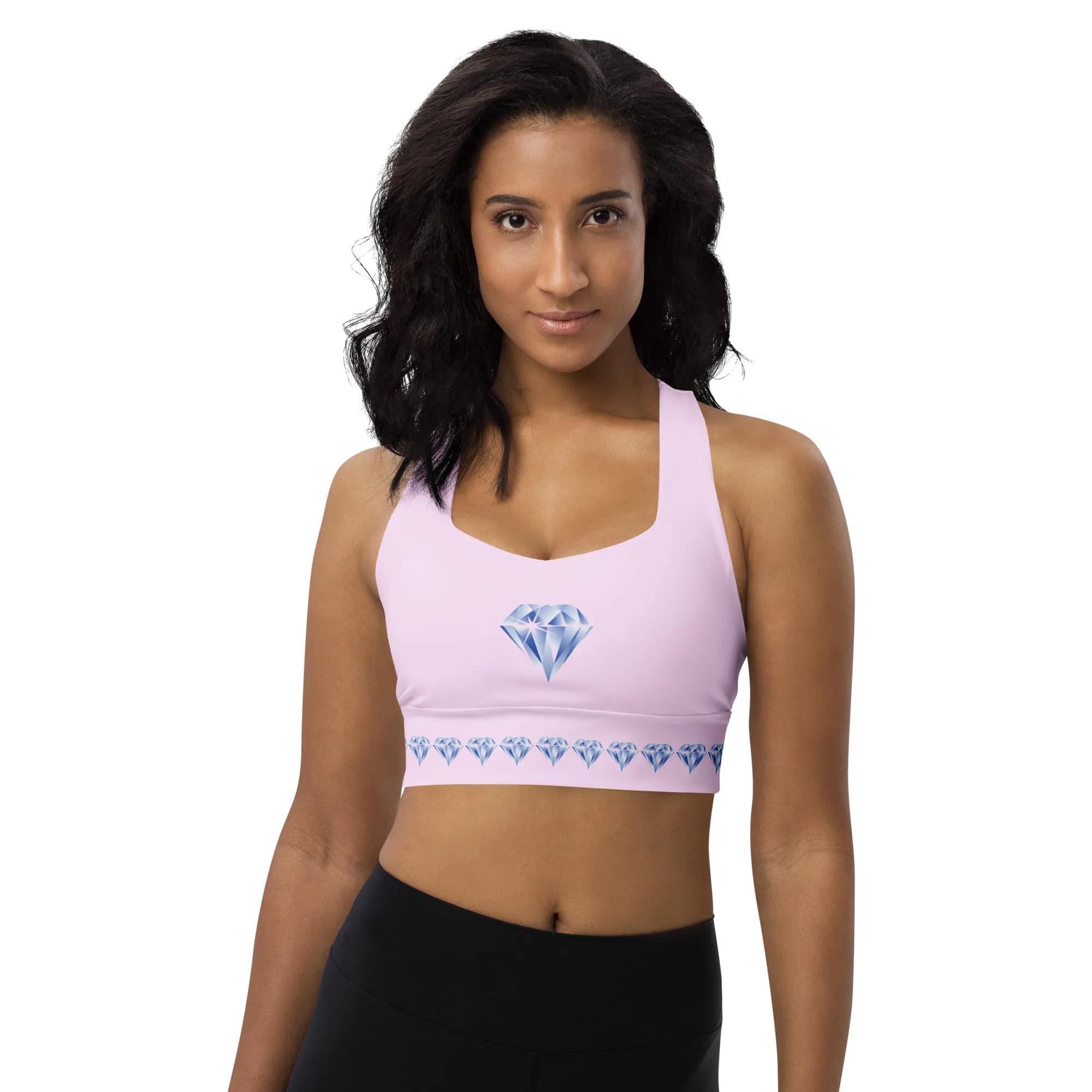 "Sparkling Love Diamond Affair" Collection - Longline Sports Bra