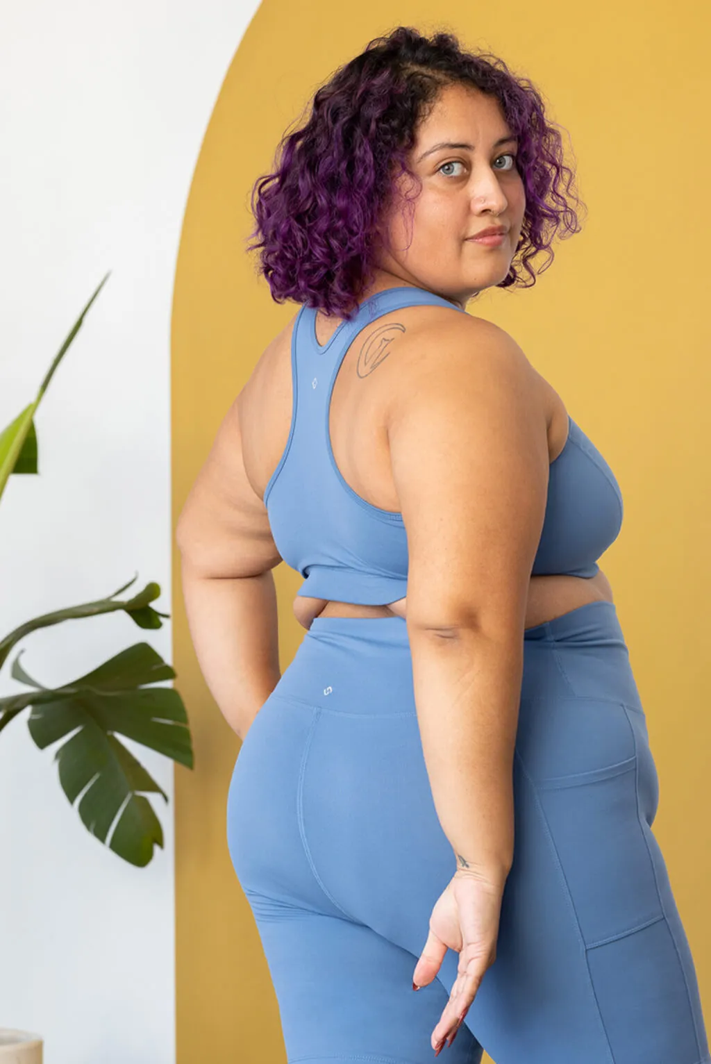 Racerback Sports Bra - Moonlight Blue