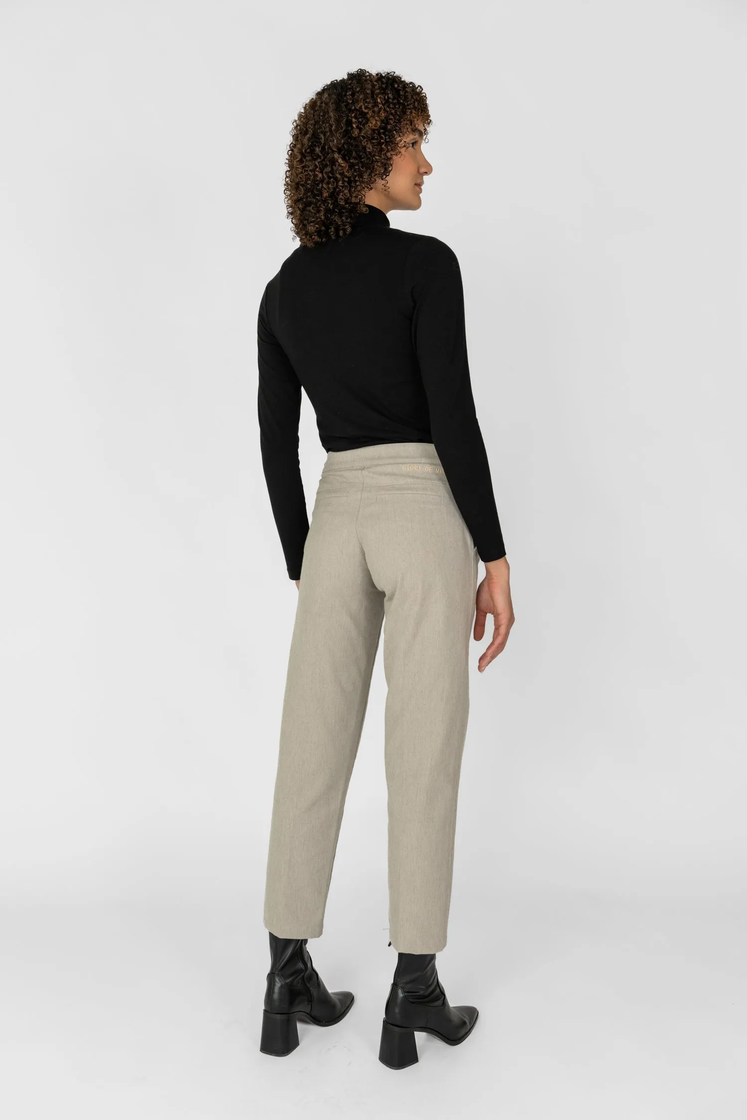 Slim-Fit Trousers Beige