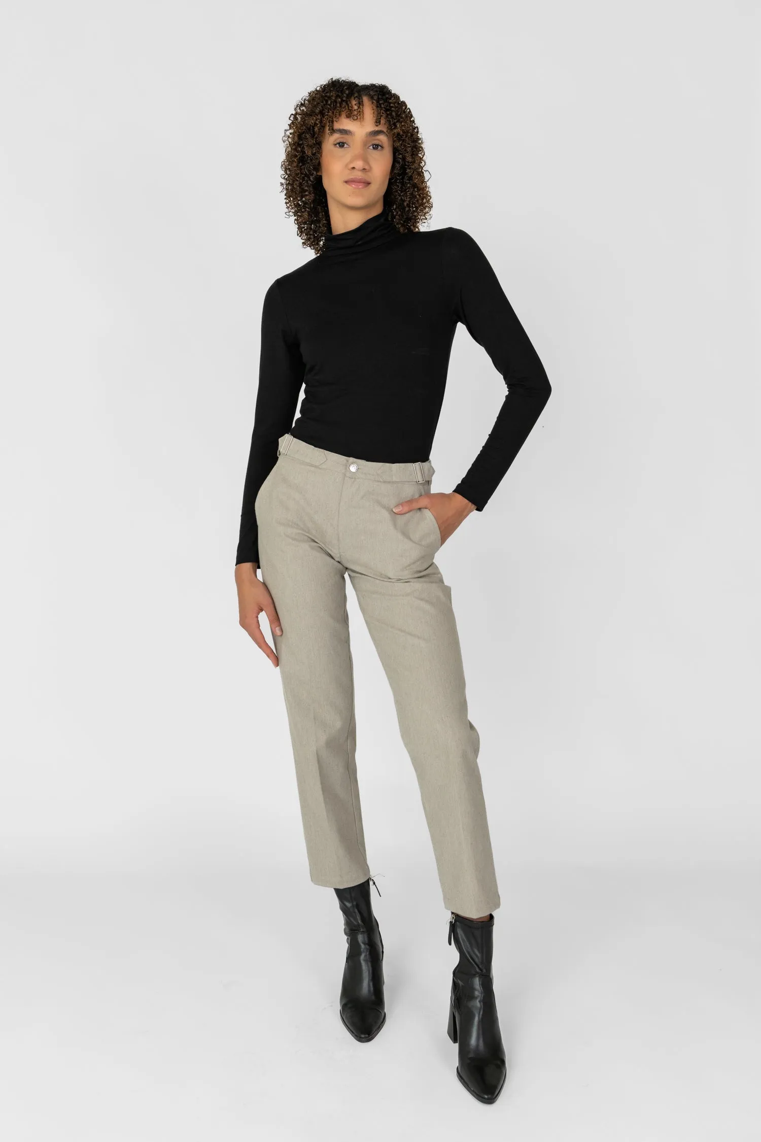 Slim-Fit Trousers Beige