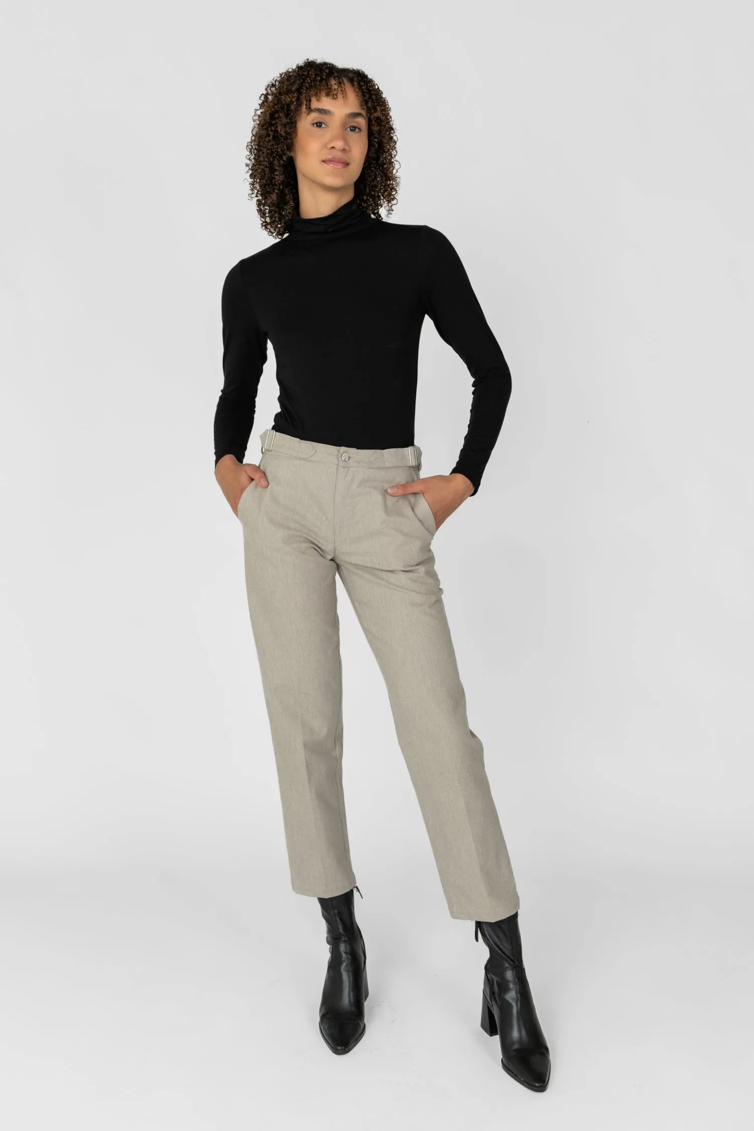 Slim-Fit Trousers Beige