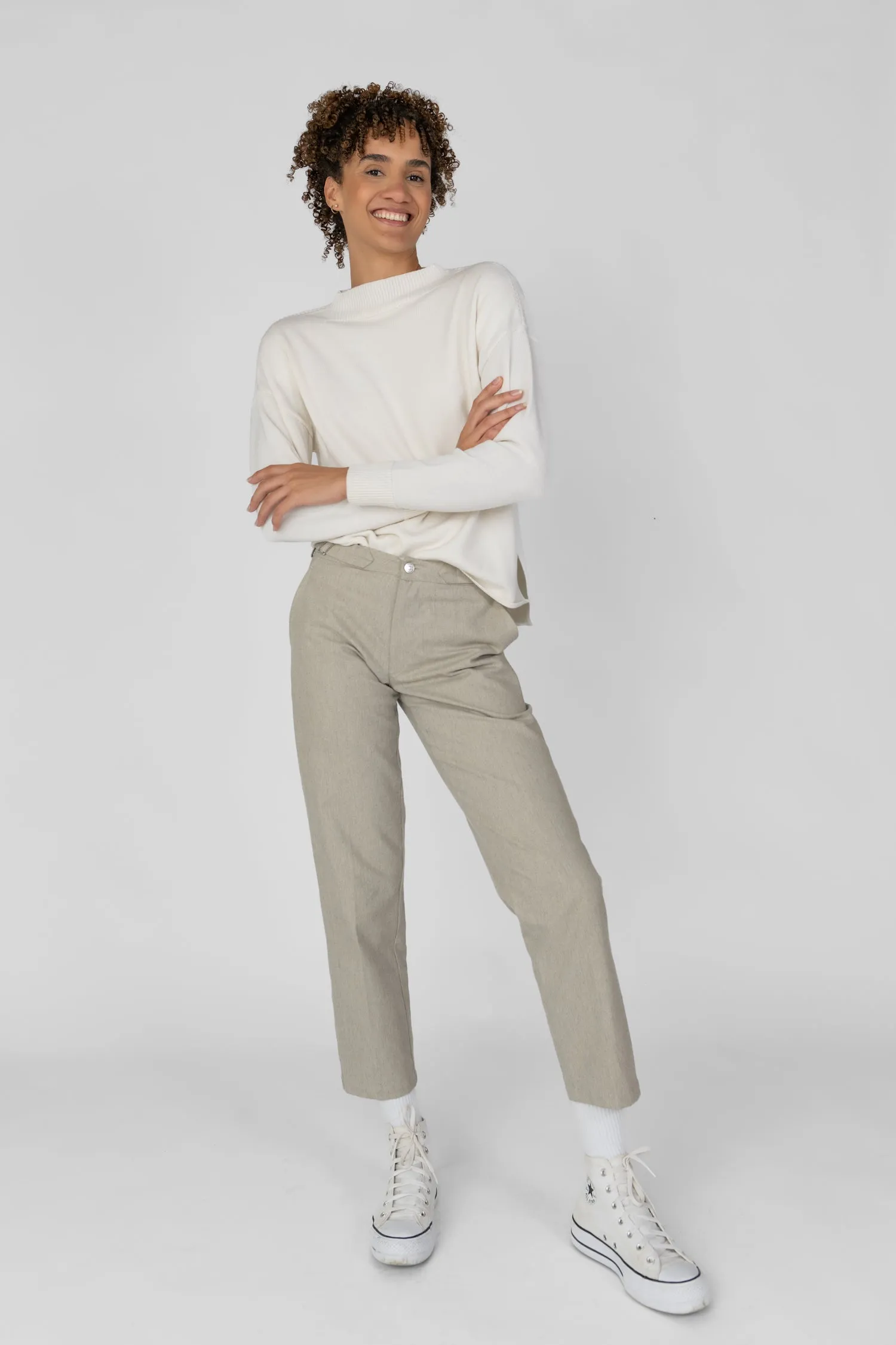 Slim-Fit Trousers Beige