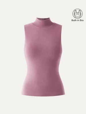 Thermal Mock Neck Open-Back Brami Top