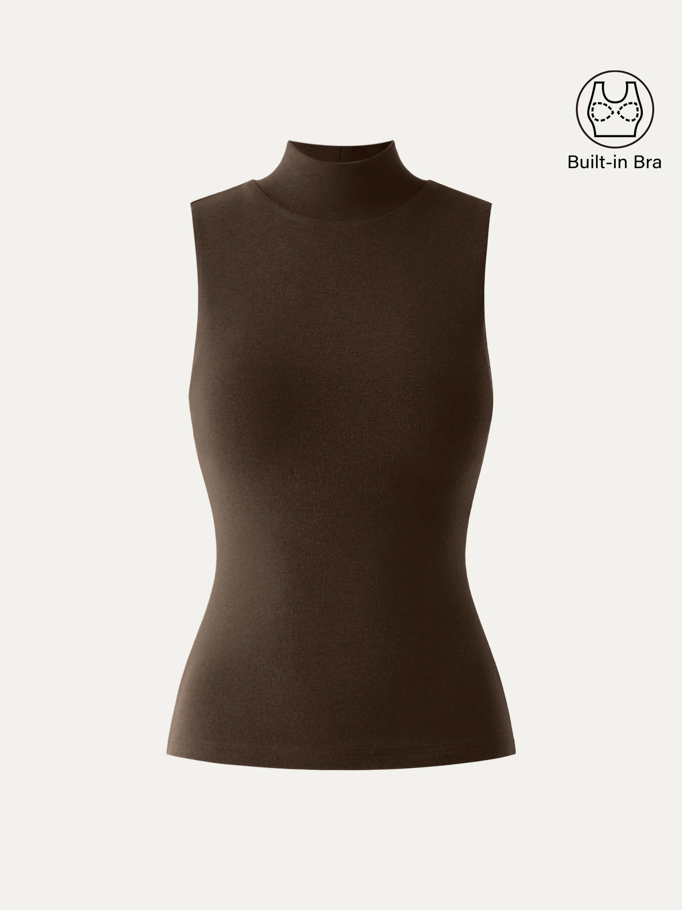 Thermal Mock Neck Open-Back Brami Top