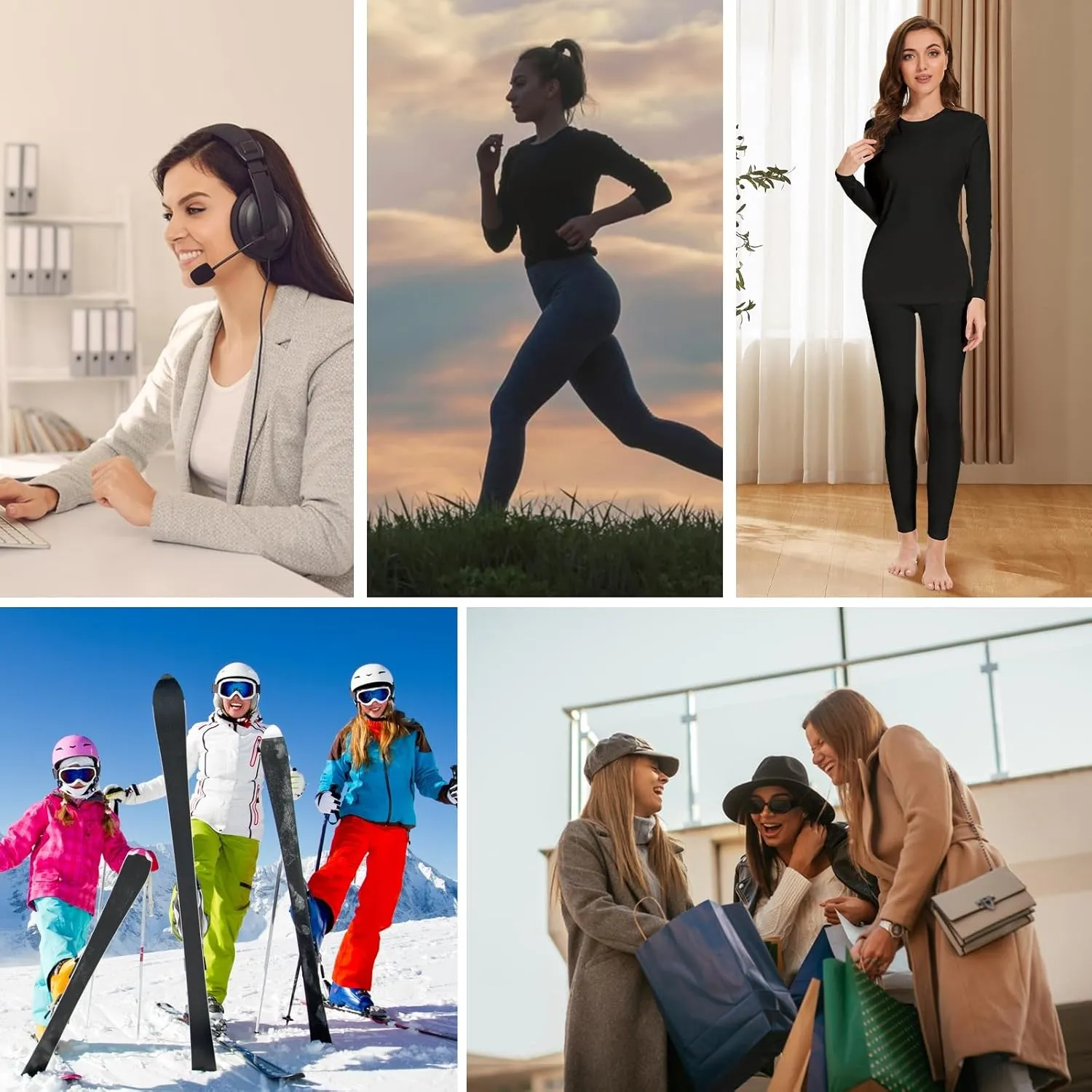 Thermal Shirts for Women, Long Sleeve Undershirt Base Layer Soft Fleece Lined Thermal Underwear Tops