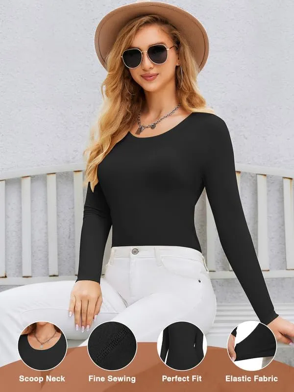 Thermal Shirts for Women, Long Sleeve Undershirt Base Layer Soft Fleece Lined Thermal Underwear Tops