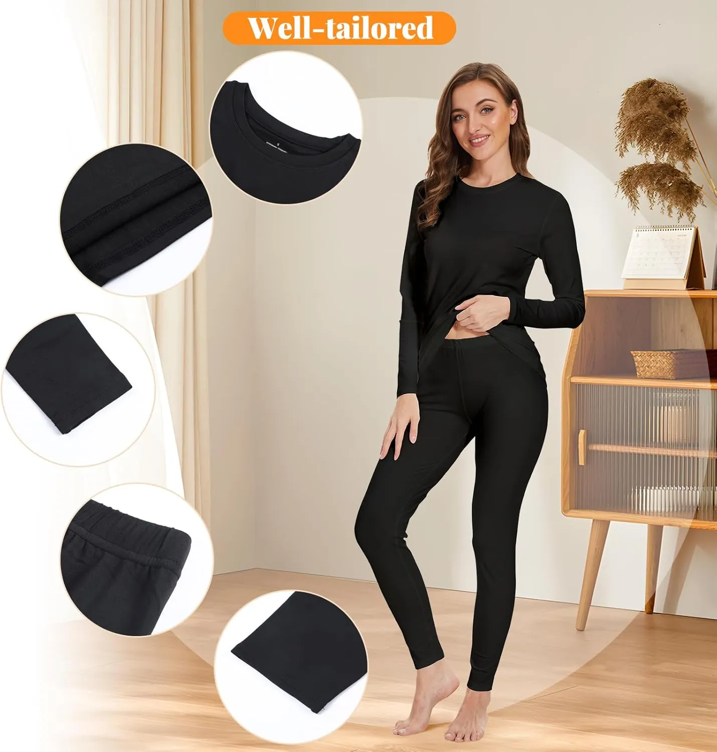 Thermal Shirts for Women, Long Sleeve Undershirt Base Layer Soft Fleece Lined Thermal Underwear Tops