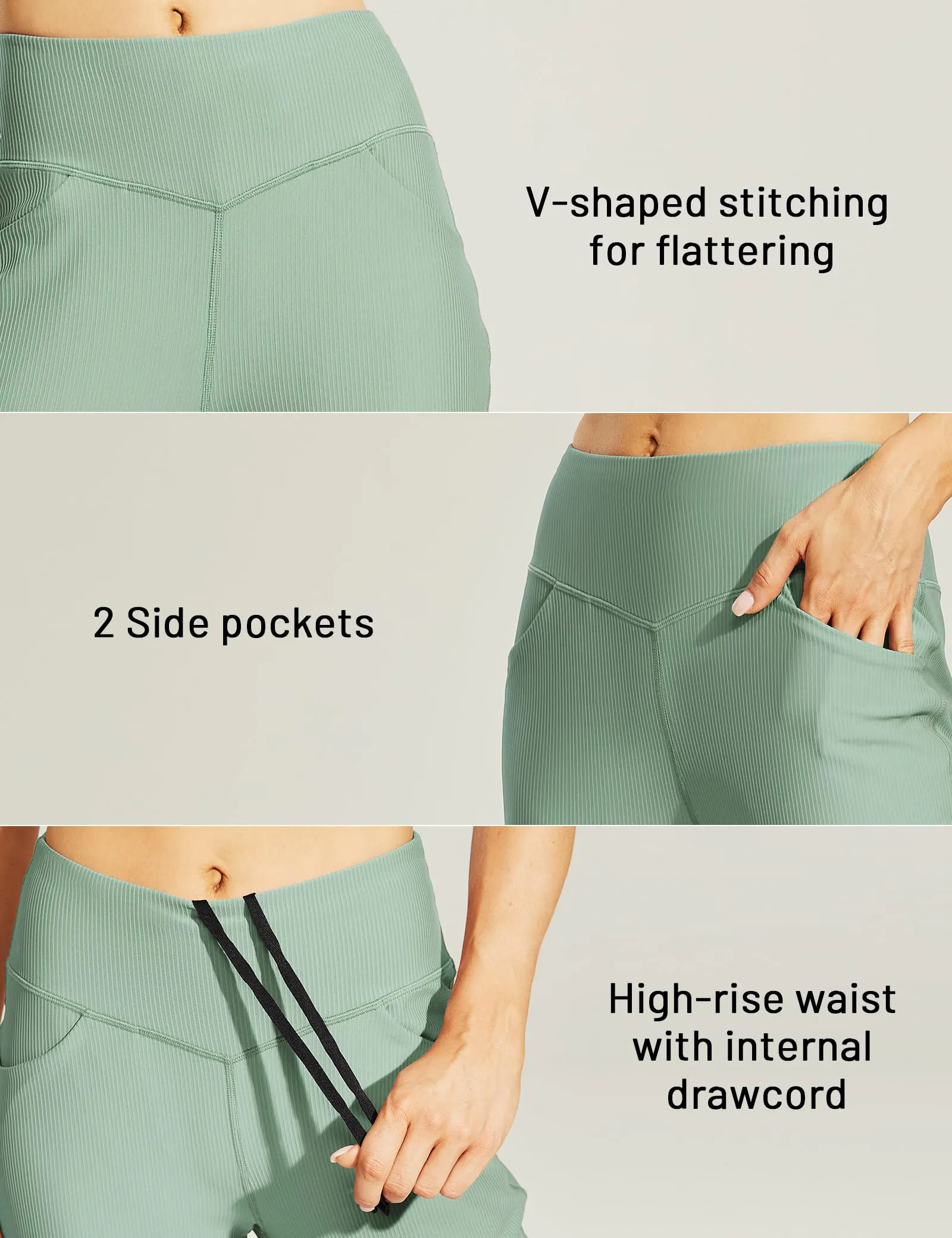 Women's High Waisted Bootcut Yoga Pants Ribbed Flare Leggings